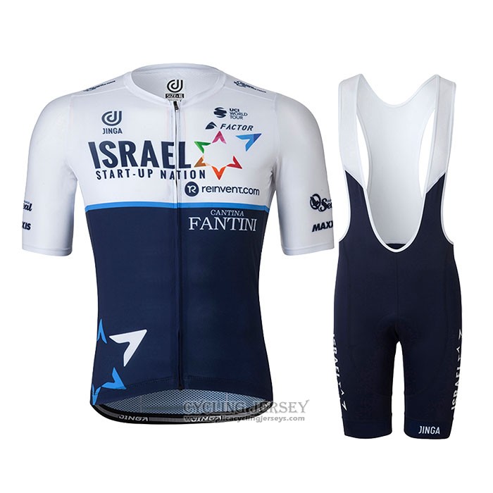 2021 Cycling Jersey Israel Cycling Academy Blue White Short Sleeve And Bib Short
